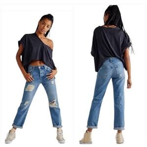 Free People Blue Straight Leg Jeans